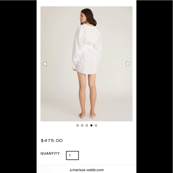 2022 spring Marissa Webb pax linen henley tunic Dress with obi belt - Picture 2 of 14